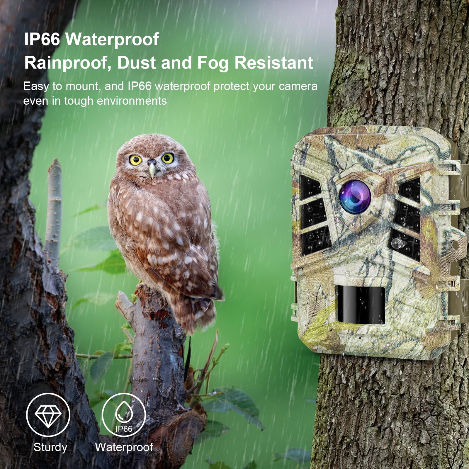 VANBAR 1080P 20MP Trail Camera with Night Vision,Super Fast 0.2s Deer Game Camera for Wildlife Hunting Monitor,with 32GB Card and Baterries