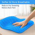 thumbnail image 3 of Gel Seat Cushion for Long Sitting (Super Large & Thick), Soft & Breathable, Gel Chair Cushion for Wheelchair, for Hip Pain, Gel Seat Cushion for Office Chair, 3 of 7