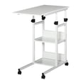 thumbnail image 1 of Bureau Debout Mobile à Hauteur Réglable - Table d'Appoint Blanche Roulante avec Rangement à 3 Niveaux pour Bureau à Domicile, Salon Ou Chambre - 31,5 Pouces L x 15,8 Pouces L, 1 of 7