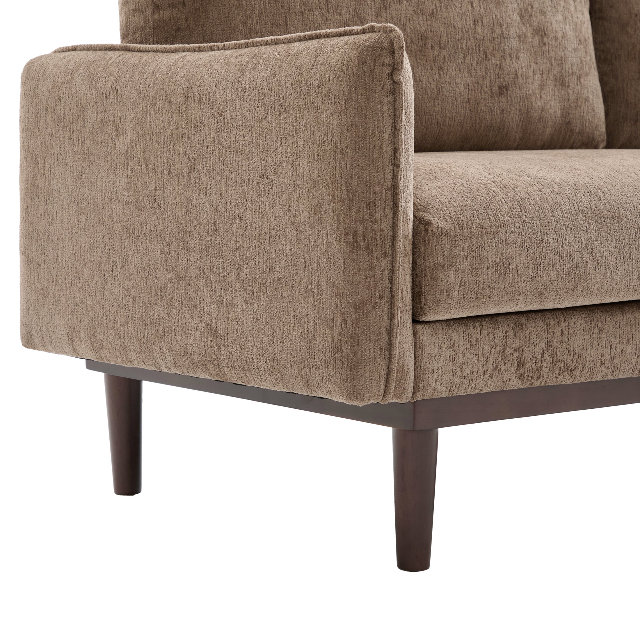 Christopher Knight Home Modern 75.75" Loveseat Sofa, Chenille Couch with Cushion and Wooden Legs, Brown