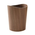 thumbnail image 1 of Basurero de madera de 2,3 galones (aprox. 7,9 litros) para el hogar o la oficina, redondo, de madera natural japonesa, ligero y resistente (Madera oscura-B), 1 of 5