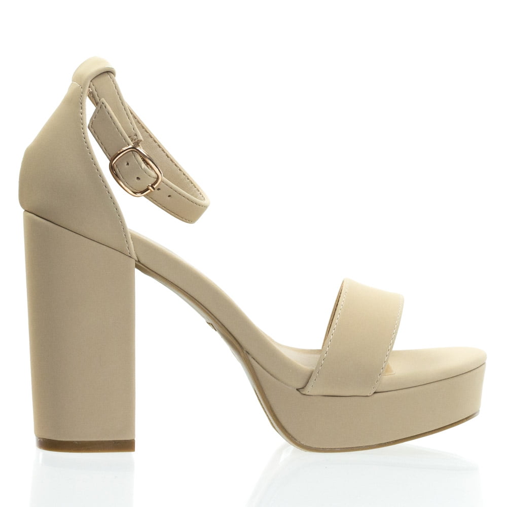 bamboo block heel sandals