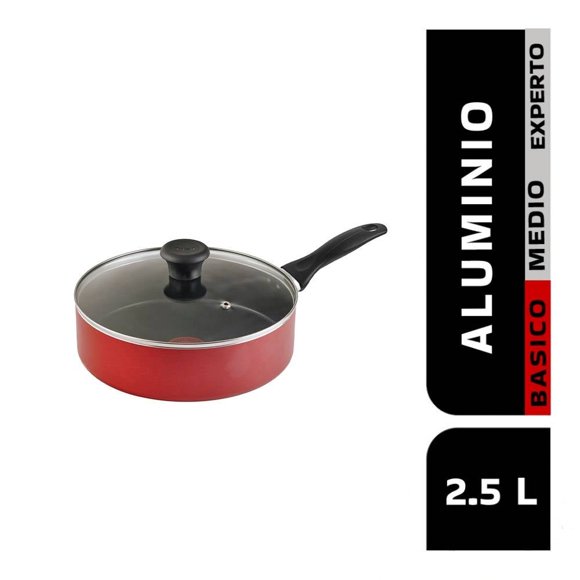 Cacerola con Tapa T-fal Simply 24 cm Antiadherente Rojo