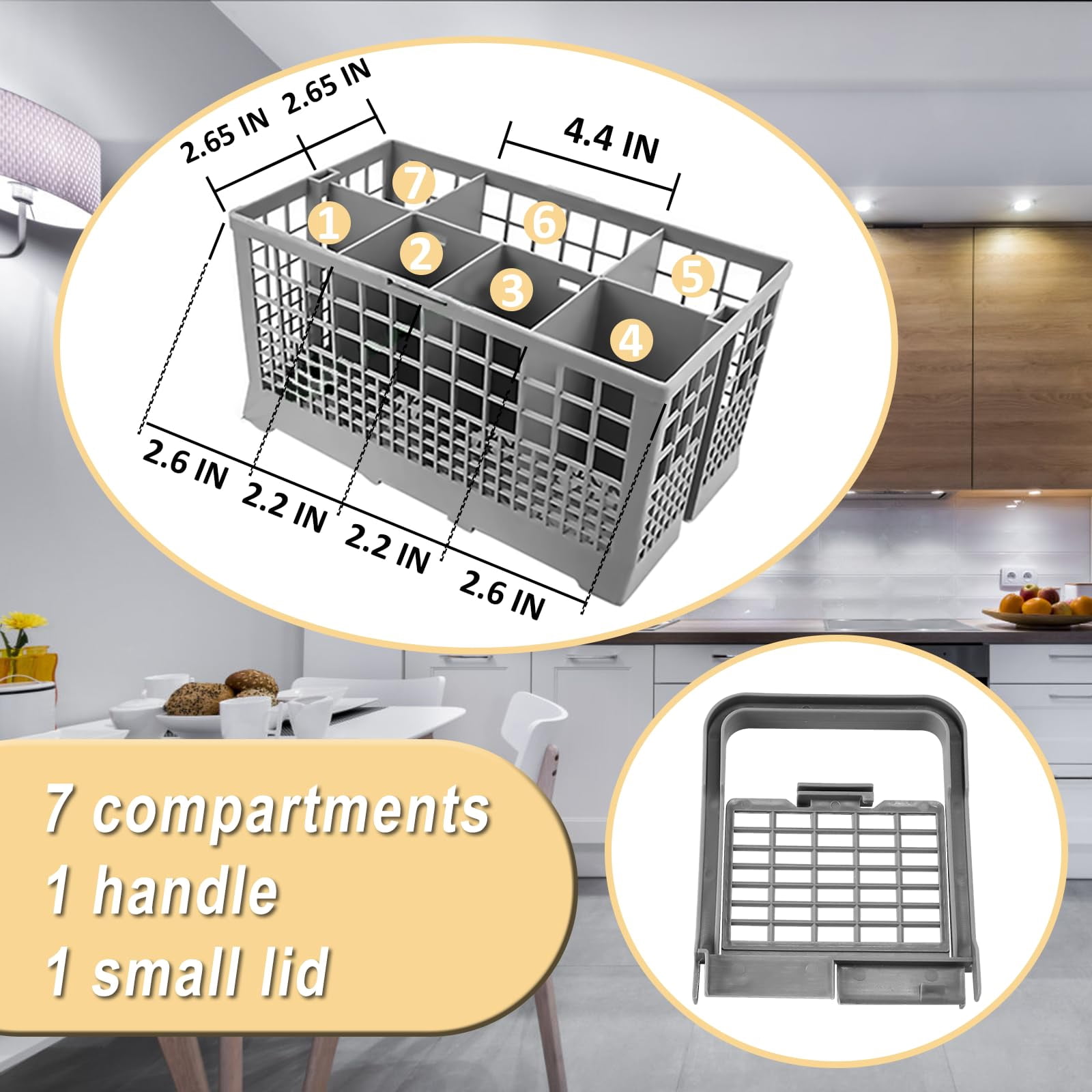 Drainer Basket Flatware Storage Drainer Universal Cutlery Basket Replacement Box for Multipurpose Dishwashers With handle