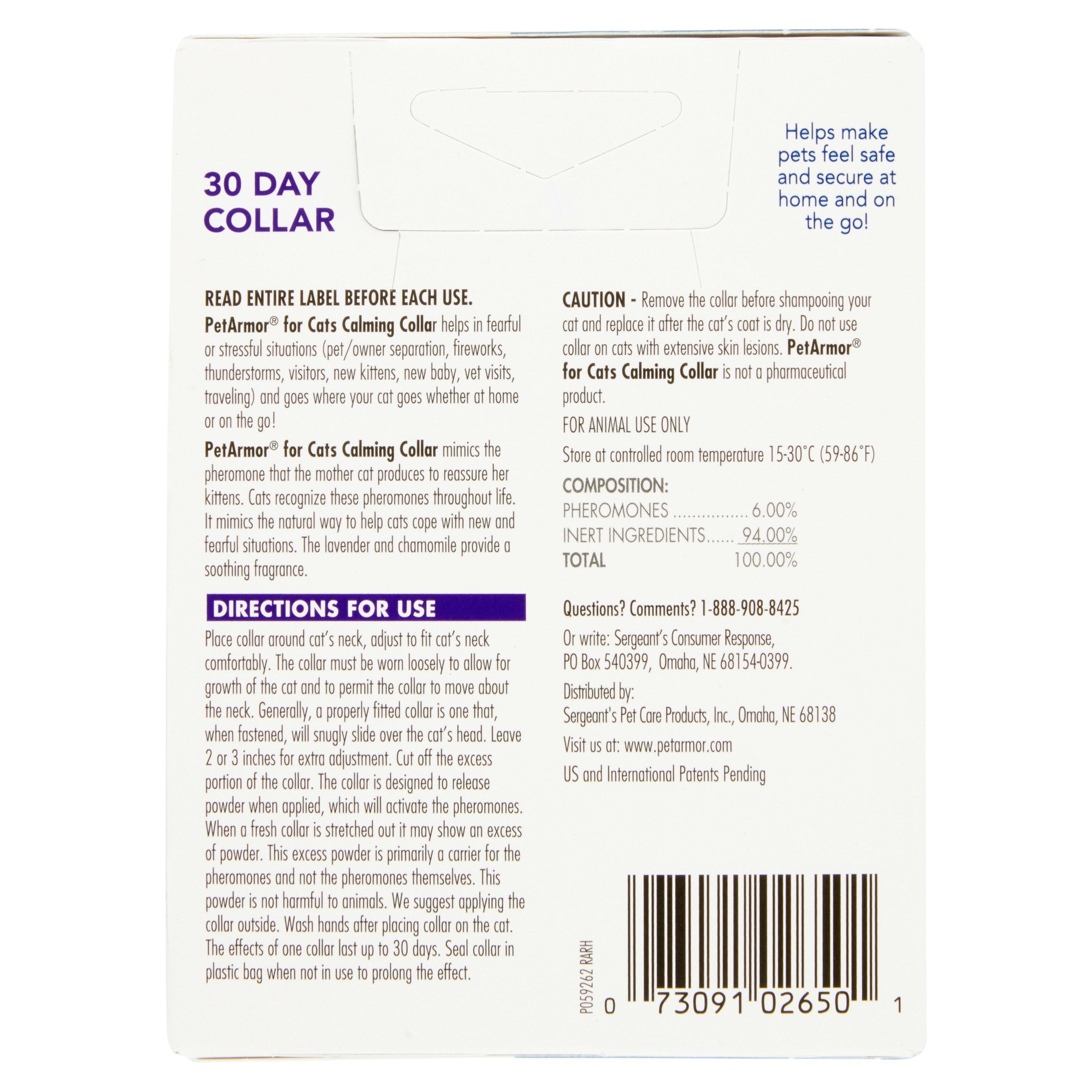 PetArmor Calming Cat Collar, Lavender Chamomile Fragrance - Walmart.com