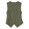 thumbnail image 7 of Womens Vest Top - Cotton Linen Shirts Summer 2026 Button Down Tank Tops Business Casual Boho Sleeveless Blouses, 7 of 7