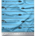 thumbnail image 1 of Soimoi Blue Cotton Voile Fabric Dash & Arrow Fabric Prints By Yard 42 Inch Wide, 1 of 3