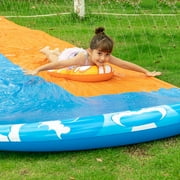 20ft x 62in Slip and Slide Water Slide with 2 Bodyboards, Summer Toy with Build in Sprinkler for Backyard and Outdoor Water Toys Play