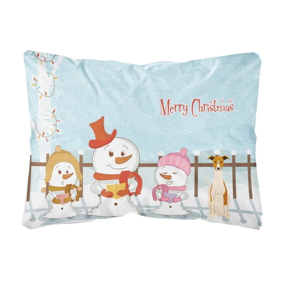 Carolines Treasures BB2430PW1216 Merry Christmas Carolers Whippet Canvas Fabric Decorative Pillow, 12H x16W, multicolor