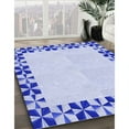 thumbnail image 3 of Ahgly Company Machine Washable Indoor Rectangle Transitional Lavender Blue Area Rugs, 6' x 9', 3 of 7