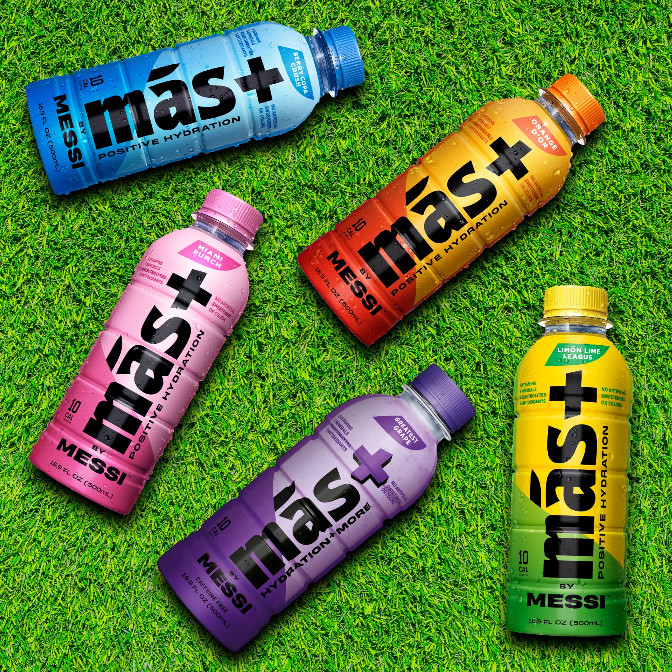 Más+ by Messi Hydration Sports Drink Greatest Grape, 16.9 fl oz Bottle