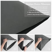 [Pillowcase]-Ultra Soft Brushed Microfiber Pillowcases Set, Cozy Machine Washable Bed Pillow Cases, King Size, Dark Gray, 2 Piece