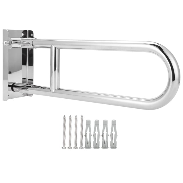 Barra de apoyo de acero inoxidable plegable para bañera, soporte de seguridad, asa para pared