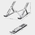 thumbnail image 3 of Portable Laptop Stand for Desk, Adjustable Height, Foldable Aluminum Computer Stand with Rubber Stops, Silver Finish, 3 of 3