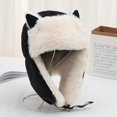 thumbnail image 2 of Orejeras cálidas para mujer, gorro grueso con orejeras, algodón cálido a prueba de frío, Gorro con orejas de gato, gorro ruso para invierno, 2022, 2 of 4