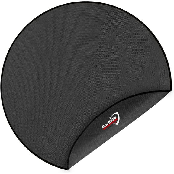 ZHIBO 48 Inch Round Fire Pit Mat, 4-Layer Fireproof Under Grill Mat, Black