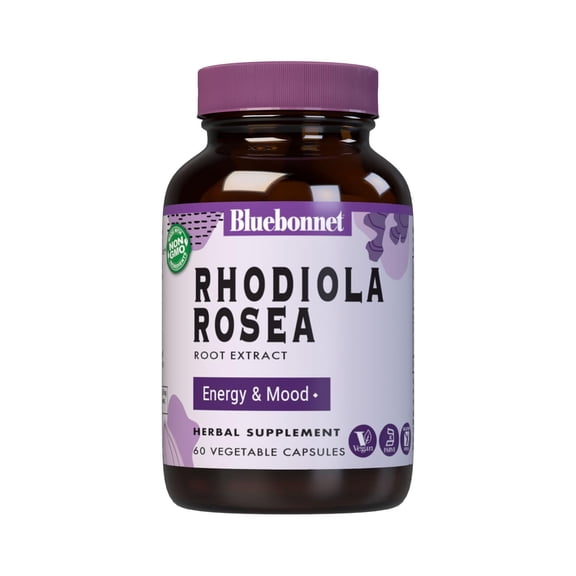 Bluebonnet Rhodiola Rosea Root Extract, Energy*, Mood*, 60 Vegetable Capsules, 60 Servings