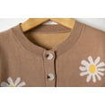 thumbnail image 4 of REDHOTYPE New Ladies Printed Sweater Small Autumn Chrysanthemum Embroidered Knit Long Sleeve Button Cardigan Jacket, 4 of 6