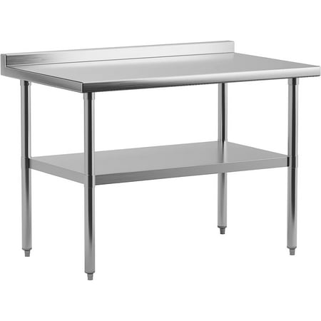 

Miulanfee Stainless Steel Work Table with Undershelf & Backsplash Commercial Kitchen Prep Table for Home Restaurant Hotel