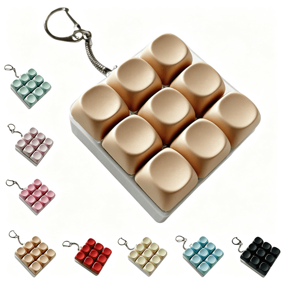 Keyboard Fidget Toy, Colorful Fidget Clicker Keyboard Fidget Keychain, Button Fidget Gifts for Adults, Boost Focus & Ease Anxiety Anywhere, Perfect Stress-Relief Gift