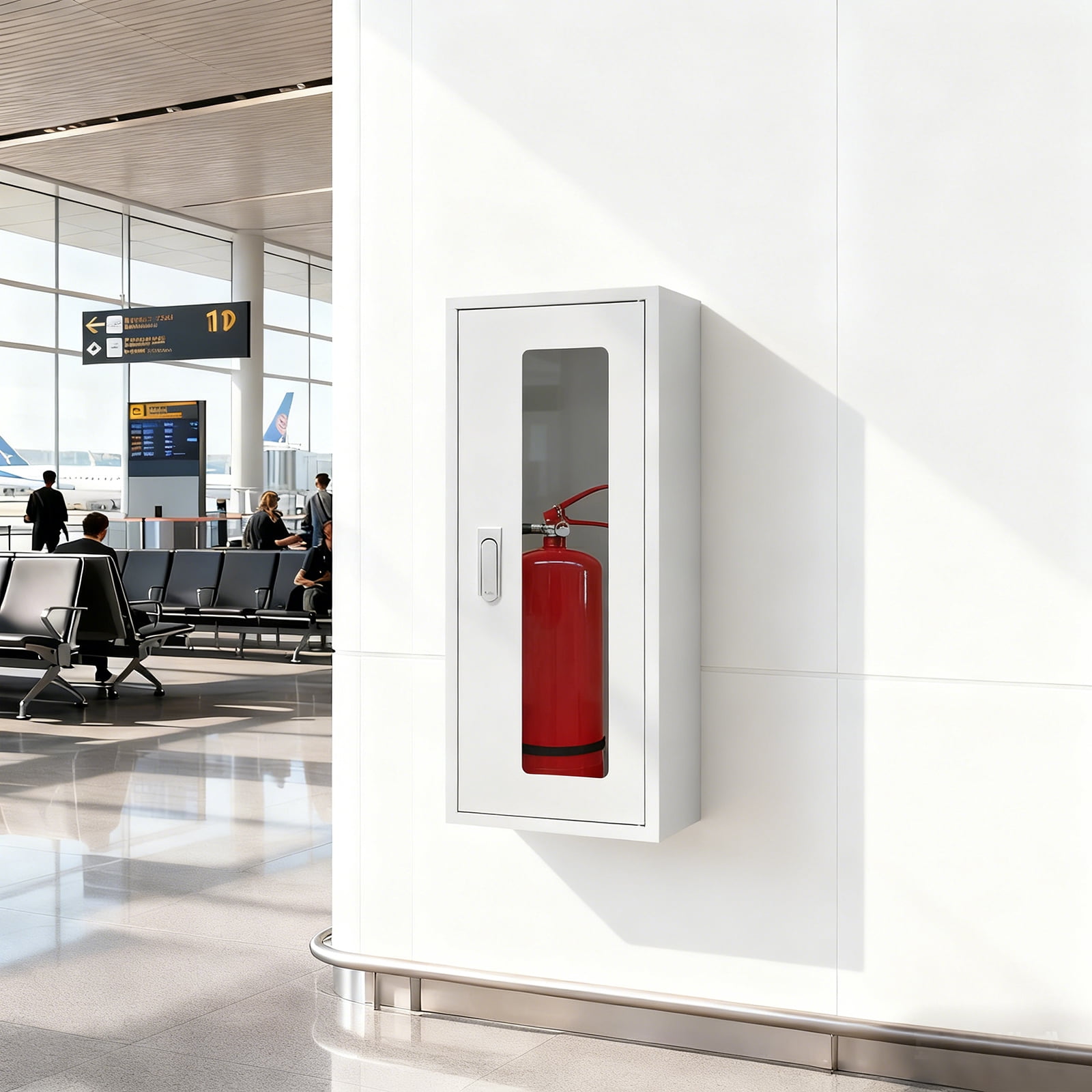 Carbon Steel Acrylic 66x25x20cm Fire Extinguisher Wall-Mounted Storage Cabinet Embedded Fire Box Safety Storage Cabinet