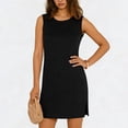 thumbnail image 2 of Bovxnpu Women's Nightgown Tank Play Dress Sleeveless Sleepshirt Loungewear Sleeveless Crew Neck Side Split Dress Sleepwear, 2 of 7