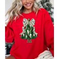 thumbnail image 3 of Christmas Tree with Dalmatian Bow and Gold Star Topper Sweatshirt for Women Teens and Kids Red Sweatshirt Adult Large, 3 of 4