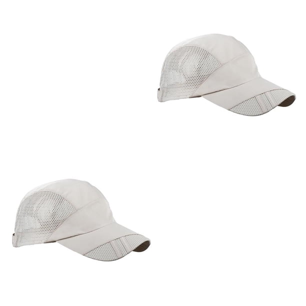 Minnieouse Men Hat Clothing Accessory Sunshade Adjustable Mesh Drying Outdoor Summer Breathable Headgear Baseball Quick Sport Caps Beige 2piezas