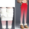 thumbnail image 4 of Gibobby Pantalones deportivos térmicos para mujer Navidad invierno moda mujer mantener caliente Casual pantalones largos Slim Fit engrosamiento elástico(Rojo de la sandía,CH), 4 of 5