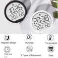 thumbnail image 2 of Lancoon LCD Digital Small Clock with Temperature & Humidity Thermohygrometer Magnetic Design Desktop Hanging 3 Types of Placement 12/24 Hour Calendar for Home Kitchen Office, 2 of 4
