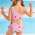 thumbnail image 5 of Swimsuit for Girls Kids Two Piece Swimsuit Ice Cream Print Asymmetric Straps Bow Detail Top with Bottoms Girls Bathing Suits Size 4-5Y, 5 of 9