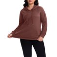 thumbnail image 2 of Cueply Women's Plus Size Hoodie Pullover Sweatshirt Long Sleeve Casual Hooded Sweatshirt with Kangaroo Pocket Fall Winter Tops, 2 of 8