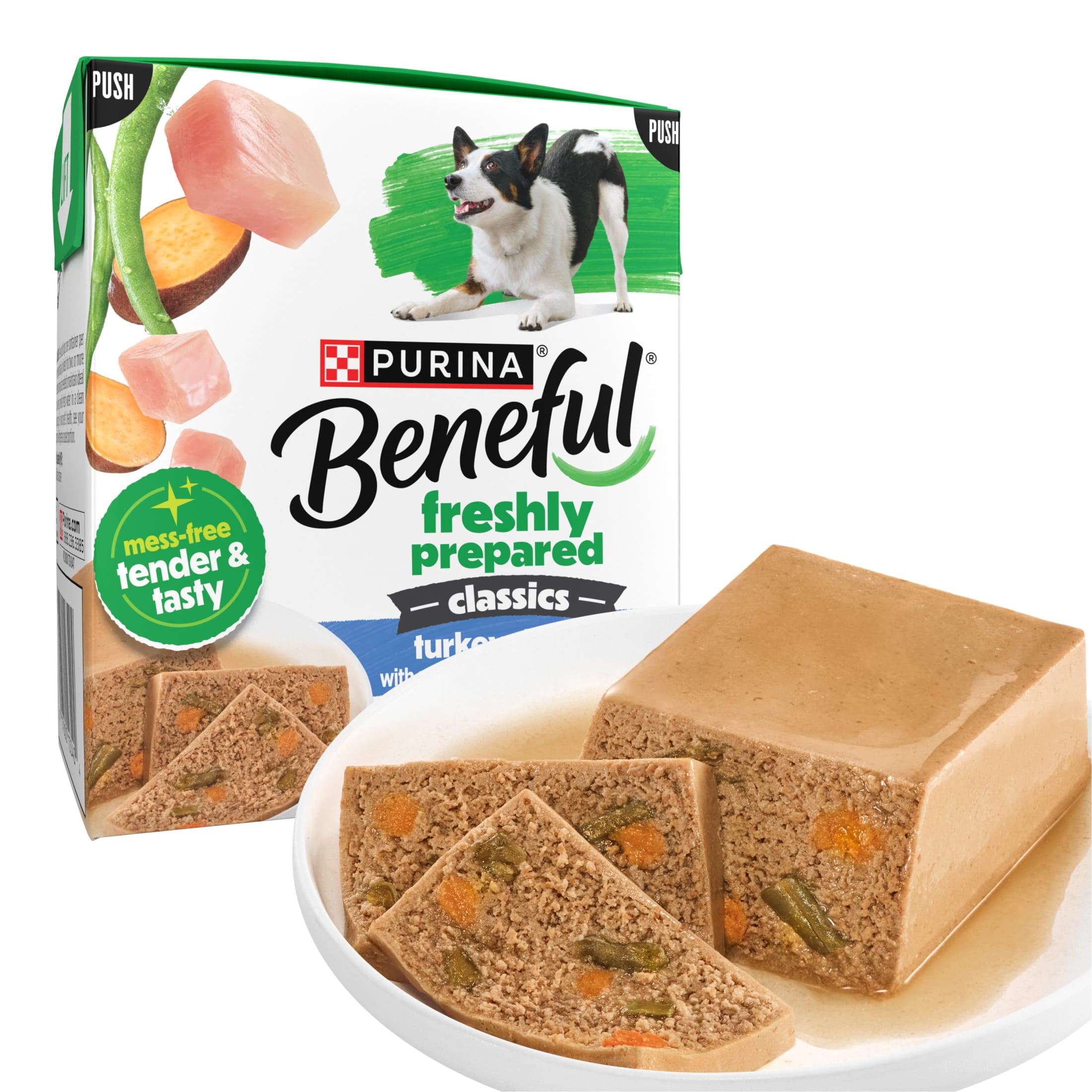 (6 pack) Purina Beneful Freshly Prepared Classics Turkey Dinner Wet Dog Food, 9.5 oz Carton
