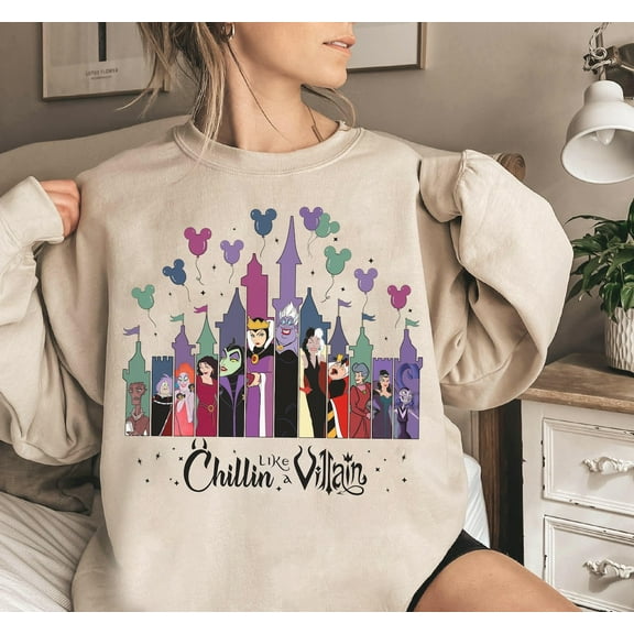Disney Chillin Like A Villain Sweater, Bad Witches Club Castle Disney Villains Shirt, Holiday Gift Shirt