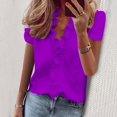 thumbnail image 2 of yunLCZ Women Shirts Womens Sleeveless Ruffle Peplum Front Tank Tops Casual Summer V Neck Shirts Women's Cap Sleeve Tank Tops Purple S, 2 of 4