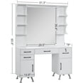 thumbnail image 2 of BarberPub Vanity Table Set with Mirror Makeup Styling Barber Station with Drawer Modern Black 3143, 2 of 8
