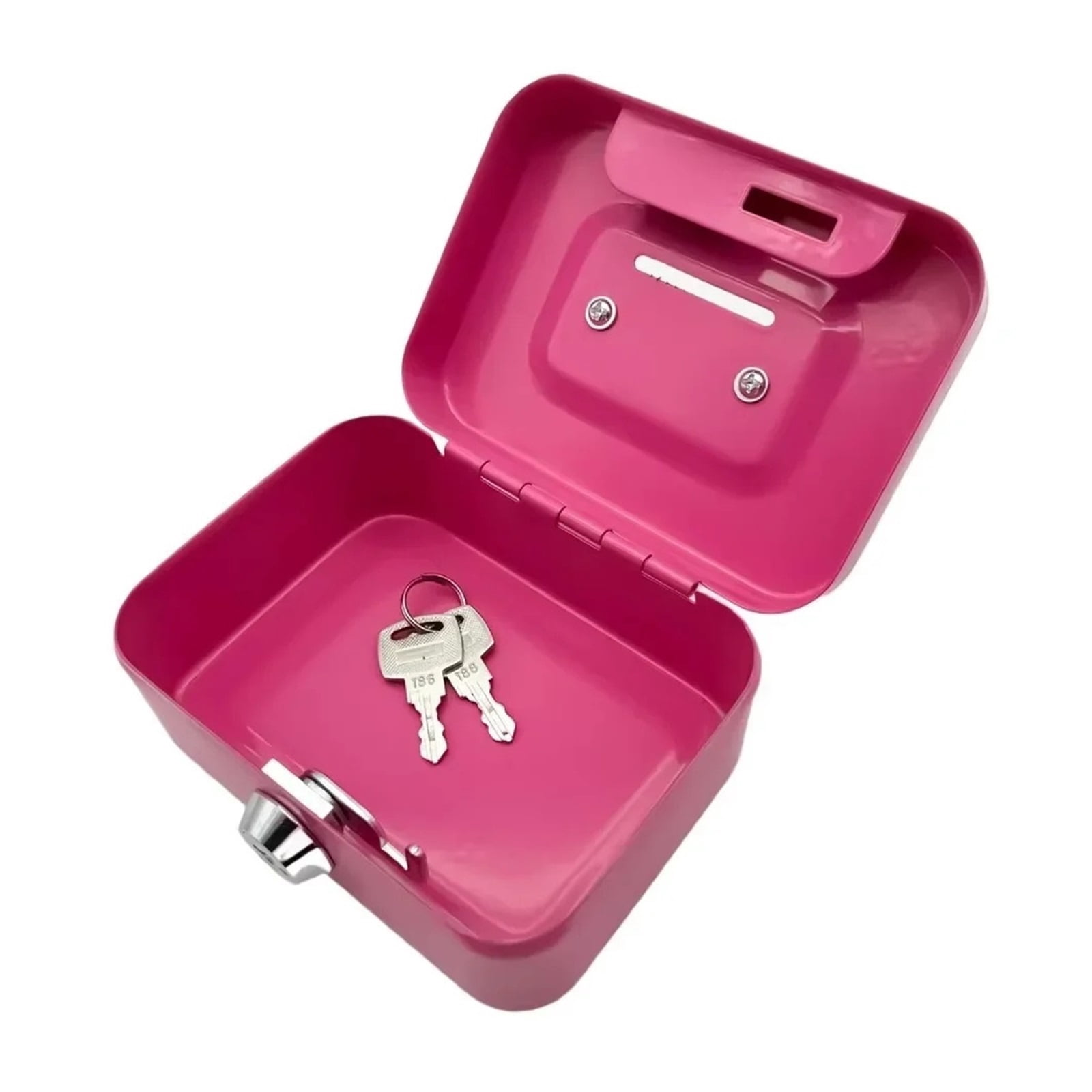 Metal Key Lock Cash Box with Handle Small Money Organizer Storage Box with Lockable Cover for Easy ,Multiple Options Available