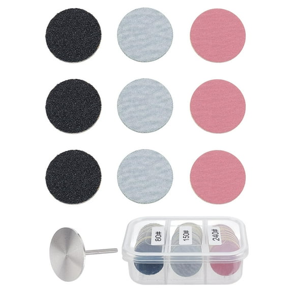2 Sets Sandpaper Disc with Metal Shaft Replaceable Sanding Pads for Dead Skin Foot Callus Remover for Manicure Pedicure Supplies Tools Mixed ColorDIY