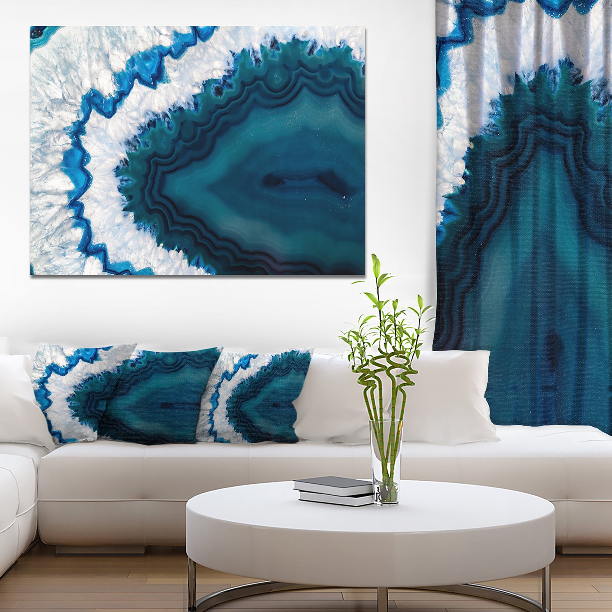 Designart 'Blue Brazilian Geode ' Abstract Canvas Wall Art Print