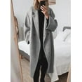 thumbnail image 3 of Women's Winter Double Breasted Casual Coat Long Sleeve Notch Lapel Long Trench Coat, 3 of 9