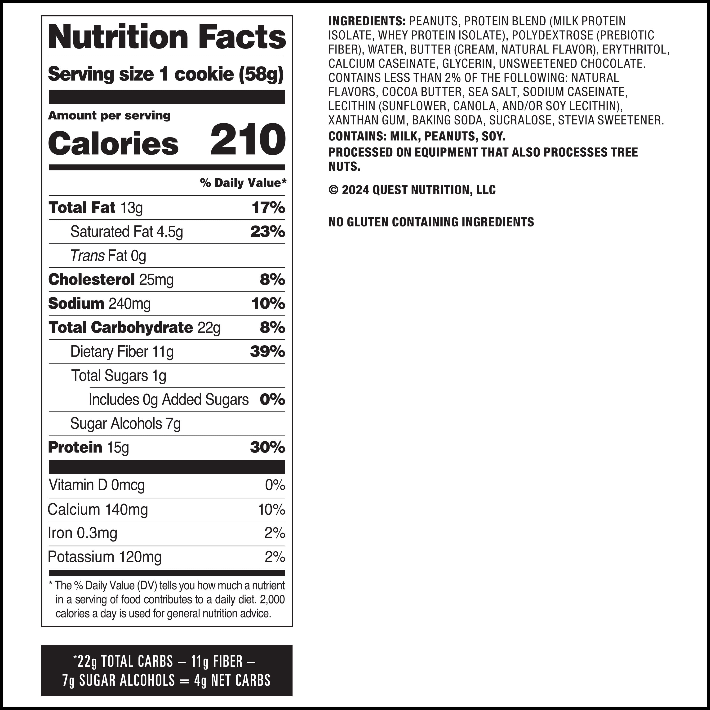 (2 pack) Quest Protein Cookies, High Protein, Peanut Butter Chocolate Chip, 4 Ct