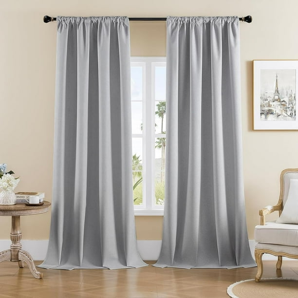Cortinas Joydeco 132x305 cm Gris Claro Opacas Térmicas