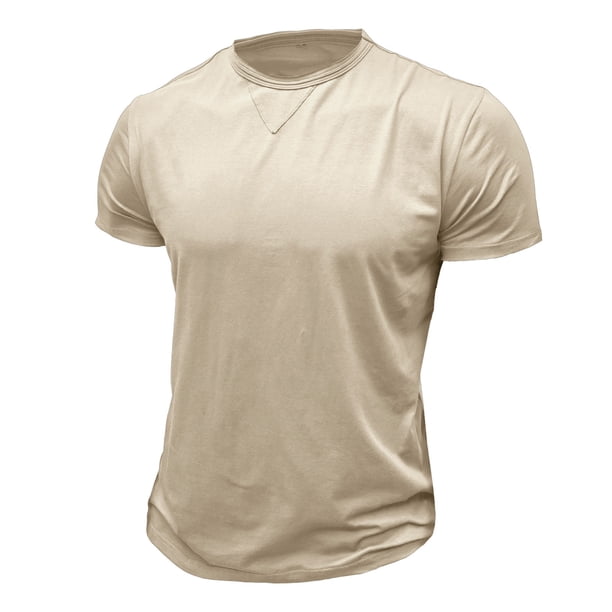 pstuiky camisetas de hombre, Camiseta de manga corta para hombre, estilo casual, lisa, con cuello redondo y botones camisetas de hombre m
