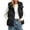 Black, variant on Fall Winter Women Sleeveless Duster Waistcoat Solid Zip up Outerwear