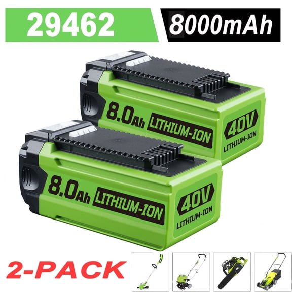 2Pack 40V 8.0Ah for Greenworks G-MAX 40 Volt Lithium Battery 29472 29462 29252 20202