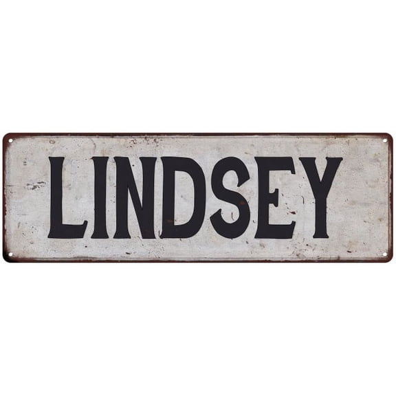 LINDSEY Vintage Look Gift Rustic Chic Metal Sign 6x18 206180036720