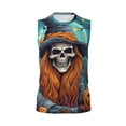 thumbnail image 6 of Lsque Cartoon Pumpkin Skull Print Men's Cotton Blend Sleeveless Muscle Shirts (S-3XL)- Moisture Wicking, Odor Protection, UPF 30+,XX-Large, 6 of 8