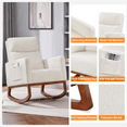thumbnail image 7 of Alden Design Boucle Upholstered Rocking Chair with Side Pockets for Living Room, Ivory, 7 of 7