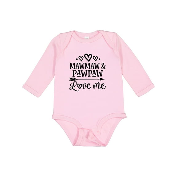 Inktastic Mawmaw and Pawpaw Love Me Girls Long Sleeve Baby Bodysuit