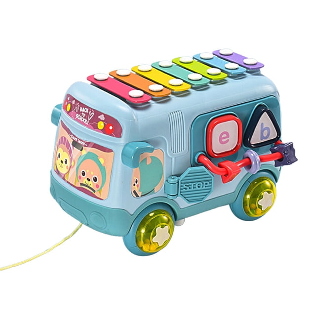 Instrumento musical para bebés, juguetes con forma de autobús, piano, juguetes de aprendizaje musical, coordinación ojo-mano, juguetes para niños mayores de 1 a 3 años.